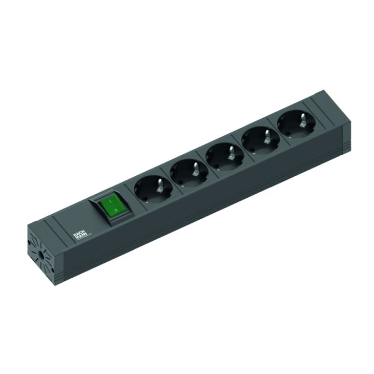 Kantoor elektrificatie en kabelmanagement - Bachmann - CONNECT LINE 5x Stopcontacten (SHUKO) - 420.0013
