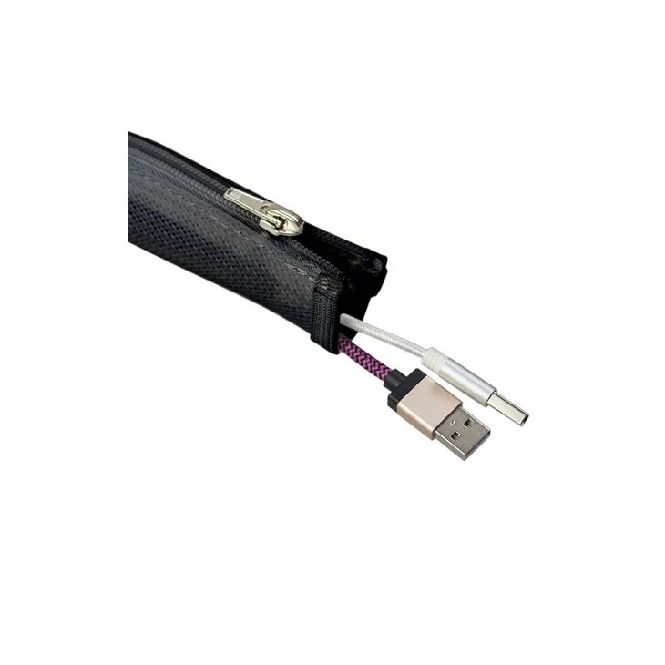 Kantoor elektrificatie en kabelmanagement - Forming Function - Stoffen kabelslang met ritssluiting 1,5meter, zwart - 3254000109