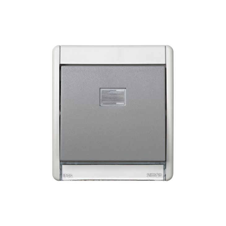 Stekkers, schakelaars en stopcontacten - Simon - Deksel brede toets IP55 Grijs - 4400010-035