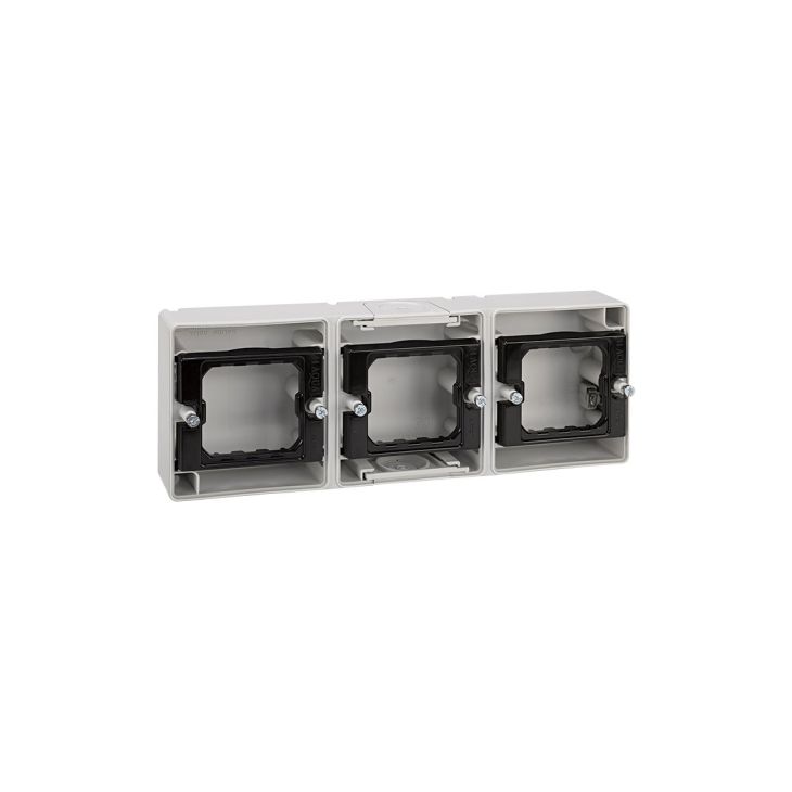 Stekkers, schakelaars en stopcontacten - Simon - Opbouwdoos 3 mod.IP55 Grijs - 4400765-035