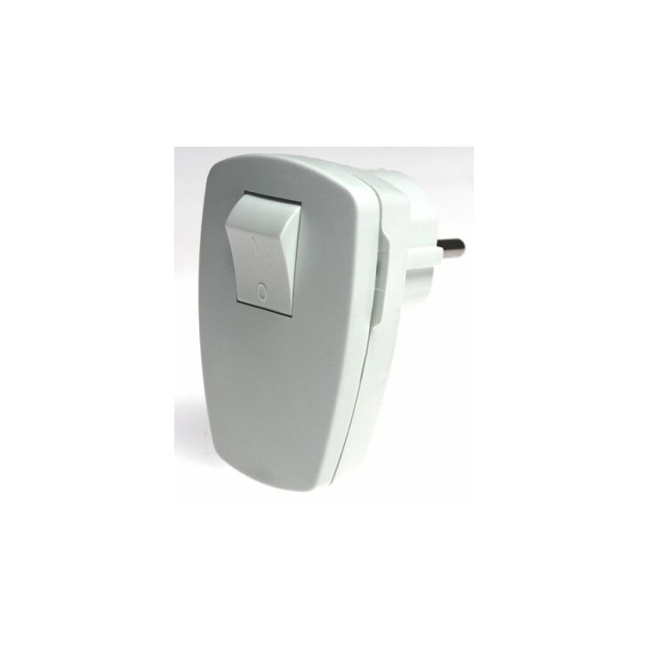 Stekkers, schakelaars en stopcontacten - Schwabe - ISO haakse stekker met randaarde, met schakelaar 250V, wit, IP20 - 45035