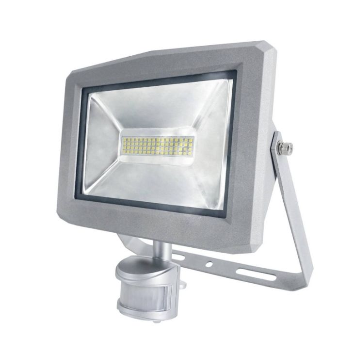 Verlichting - Schwabe - CHIP-LED-buitenschijnwerper 50W, 4250lm, 2m kabel, IP44 + bewegingsmelder - 46408