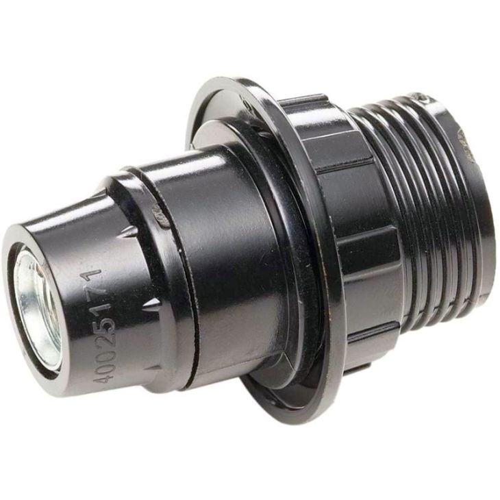 Verlichting - Famatel - Lamphouder bakeliet met korte draad E14 zwart - 466