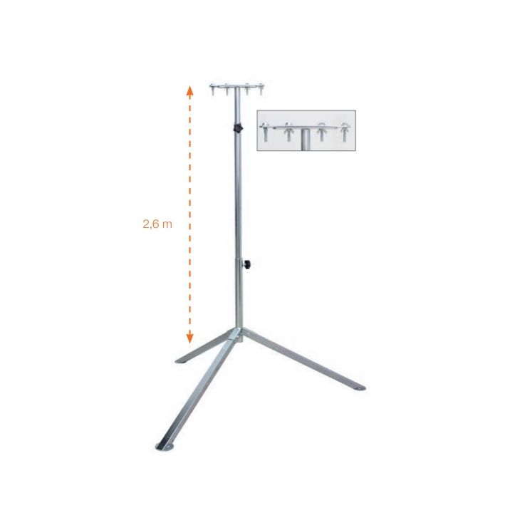 Verlichting - Schwabe - PROF-statief verzinkt, verstelbaar van 1 tot 2,60 m, max. draagvermogen: 7 kg - 46750