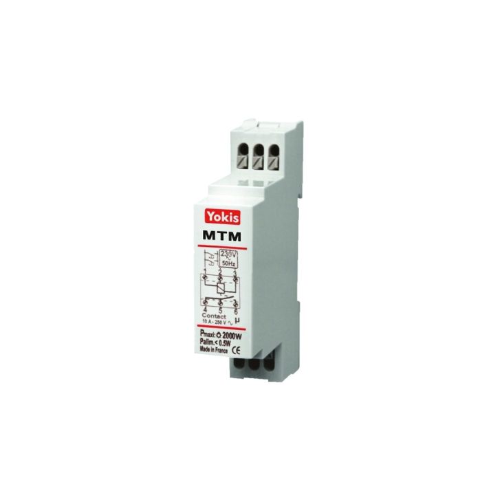 Smart home en building - Yokis - MTM2000M - Timer traphuisverlichting met nuldraad + blokkeerbeveiliging 2000W (op DIN-rail) - 5454361