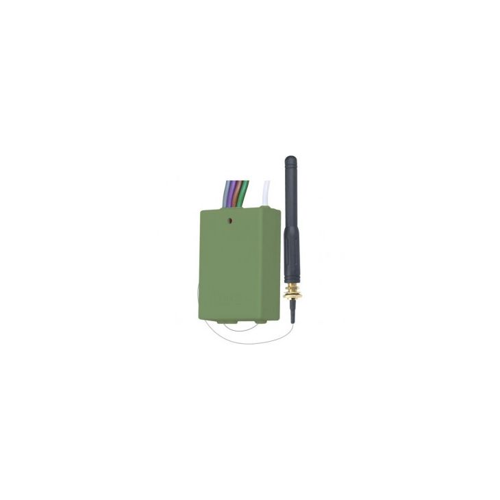 Smart home en building - Yokis - E4BPPX - Vierkanaals inbouwzender voor pulsdrukker (met externe antenne) - 5454428