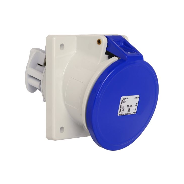Stekkers, schakelaars en stopcontacten - Walther Werke - CEE Stopcontact schuin 63A 4P 220V - 560409