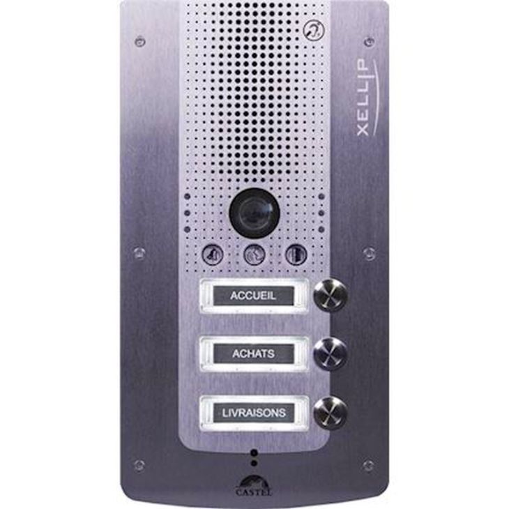 Communication de porte et contrôle d'accès - Castel - XE VIDEO 3B Portier audio video Full IP/SIP 3 boutons - 590.2200