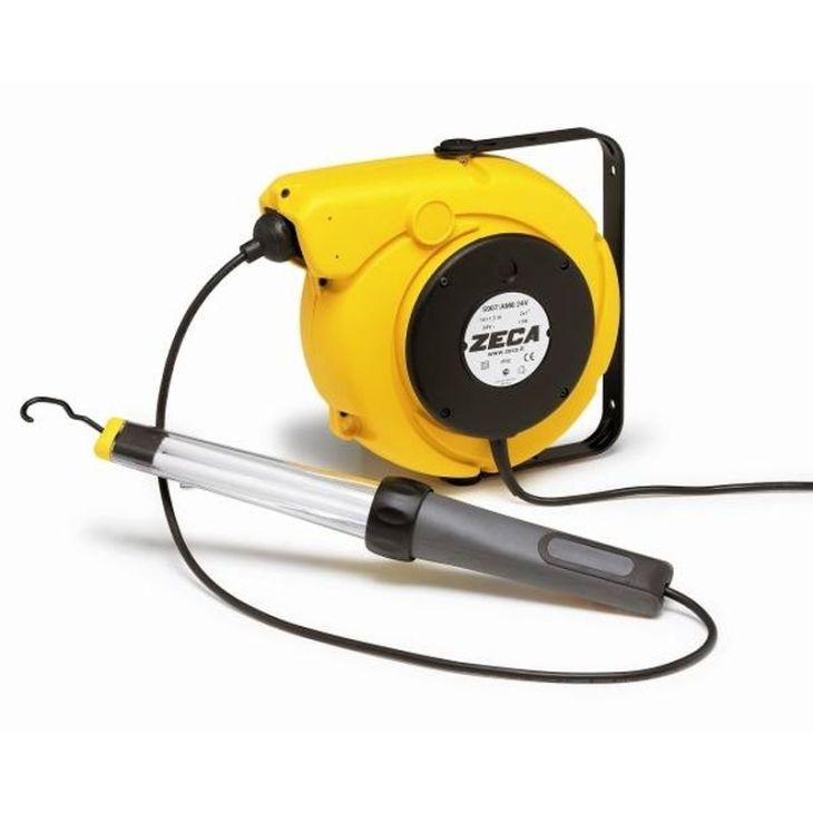 Werf- en werkplaatsmateriaal - Zeca - Haspel+trafo 14 + 1,5 met PL looplamp AM8/24V - 5908/AM8