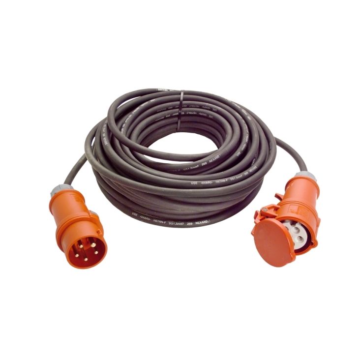 Stekkers, schakelaars en stopcontacten - Walther Werke - CEE-verlengkabel 5P 16A,11Kw 50m H07RN-F5G2,5 - 61017