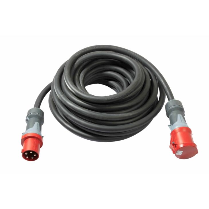 Fiches, interrupteurs et prises de courant - Schwabe - Rallonge CEE 63A, 43Kw 50m H07RN-F5G16 - 61041