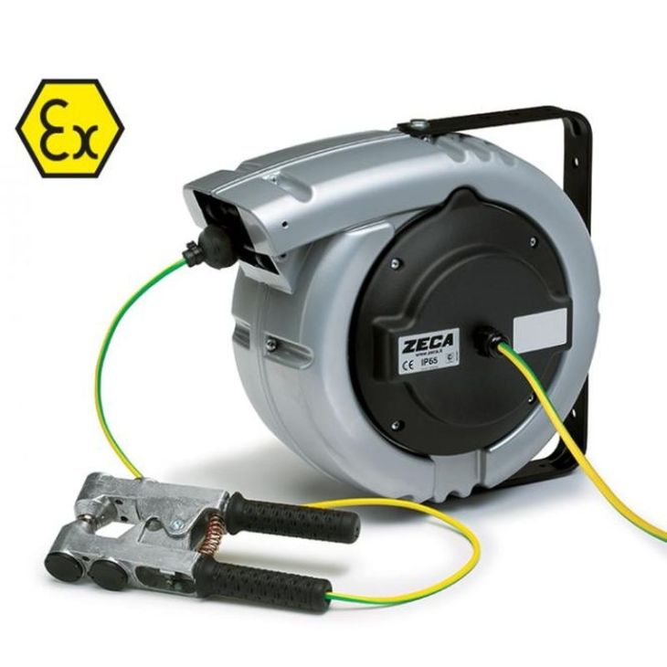 Werf- en werkplaatsmateriaal - Zeca - Haspel 1x6 mm². 24+2m met ATEX aardklem - 6195PRC723