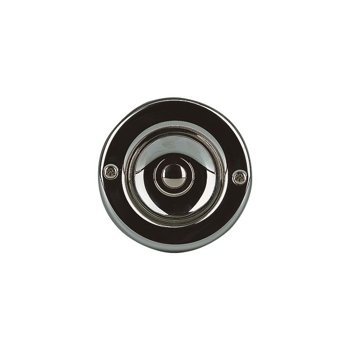 Communication de porte et contrôle d'accès - Grothe - KS 2076 Bouton poussoir en laiton chromé brillant, 12 V AC / DC max. (1,5 A) - 64144