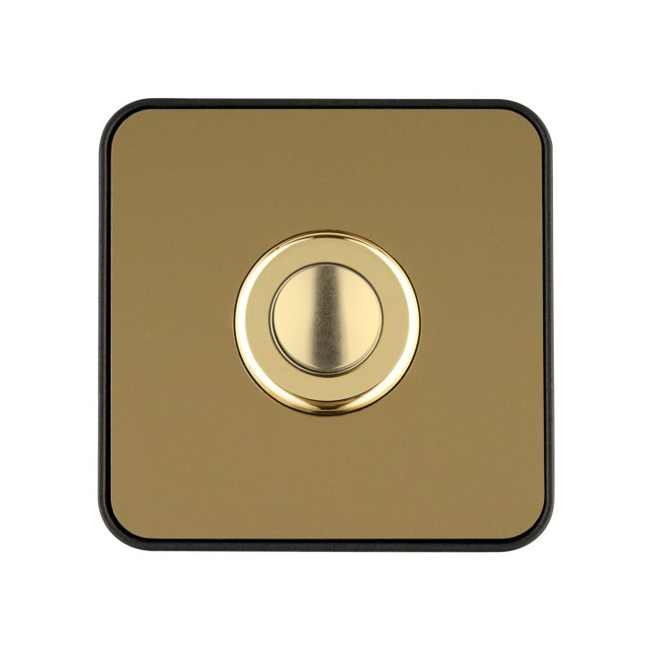 Communication de porte et contrôle d'accès - Grothe - Piccolo - Bouton poussoir pour sonnette (carré), laiton - noir - 64183