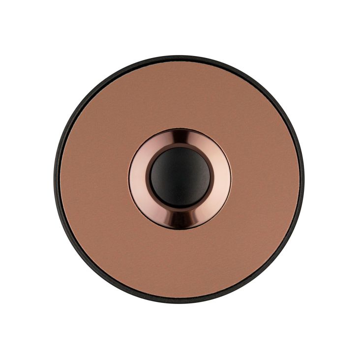 Communication de porte et contrôle d'accès - Grothe - Piccolo - Bouton poussoir pour sonnette (rond), cuivre - noir - 64195