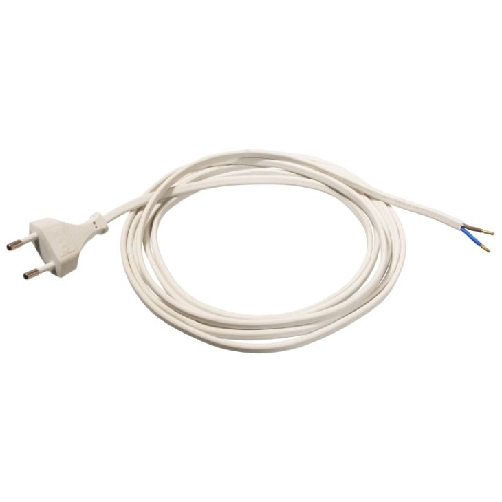 Werf- en werkplaatsmateriaal - Schwabe - CEE Snoer +Stekker 1.5m H03VV-H2F 2x0,75 wit - 70641