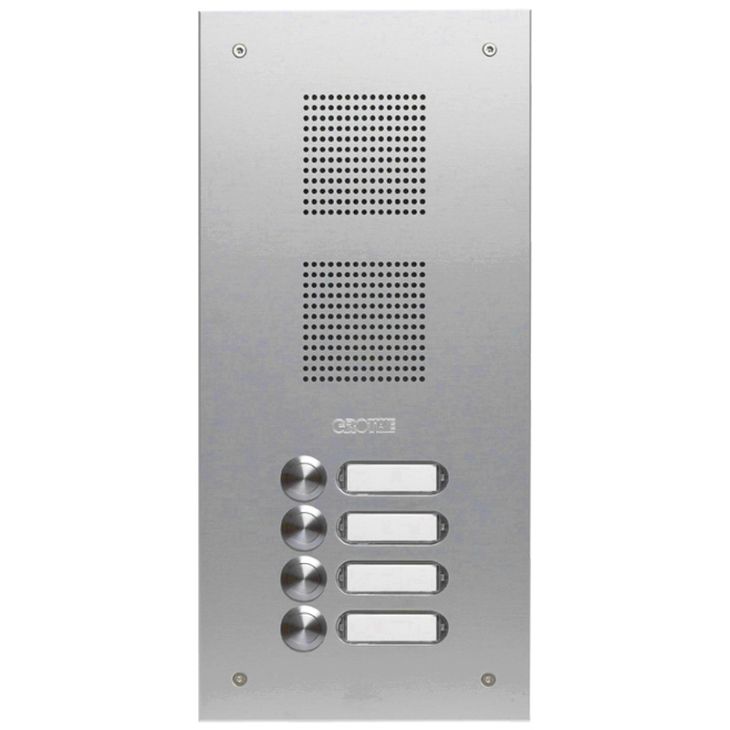 Deurcommunicatie en toegangscontrole - Grothe - TS 787 deurplaat alu. EV1 4 drukknoppen 160x342x2,5mm - 78714