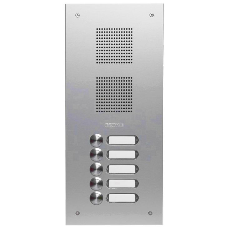 Deurcommunicatie en toegangscontrole - Grothe - TS 787 deurplaat alu. EV1 5 drukknoppen 160x366x2,5mm - 78715