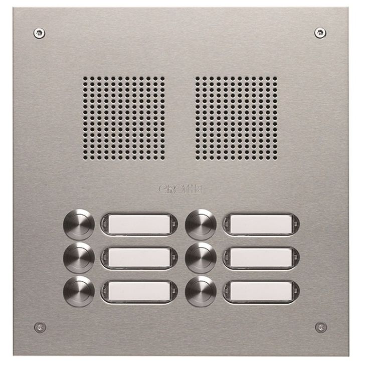 Deurcommunicatie en toegangscontrole - Grothe - TS 788 deurplaat inox V2A 2x3 drukknoppen 240x248x2mm - 78823