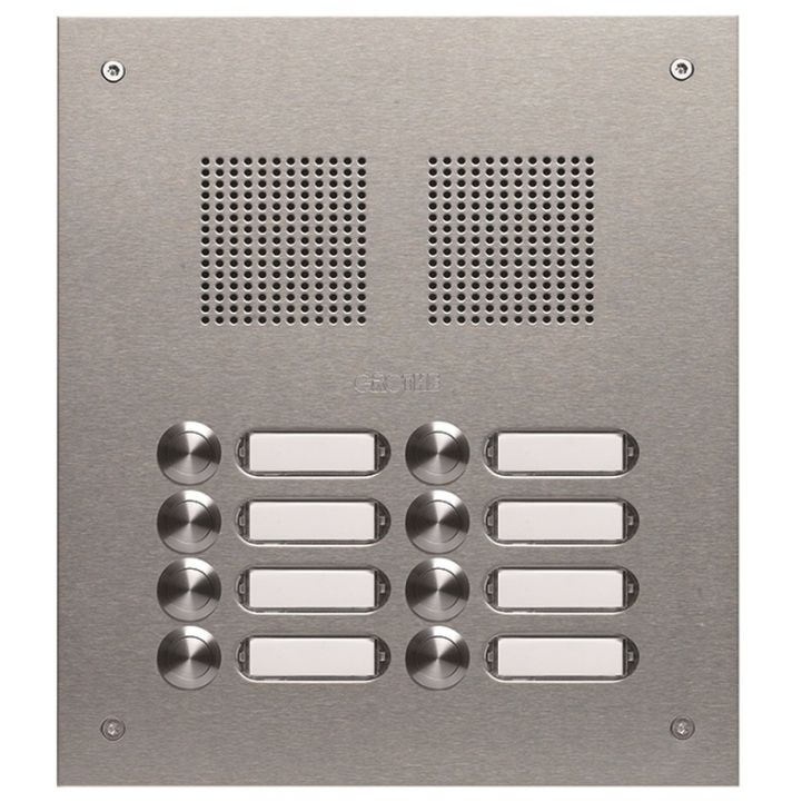 Deurcommunicatie en toegangscontrole - Grothe - TS 788 deurplaat inox V2A 2x4 drukknoppen 240x272x2mm - 78824