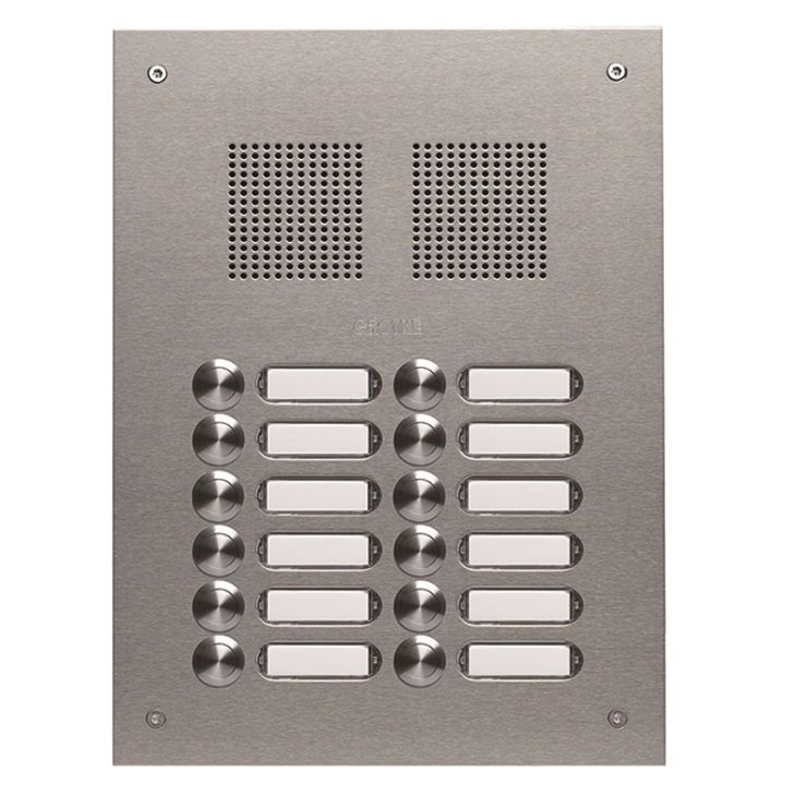 Deurcommunicatie en toegangscontrole - Grothe - TS 788 deurplaat inox V2A 2x6 drukknoppen 240x320x2mm - 78826