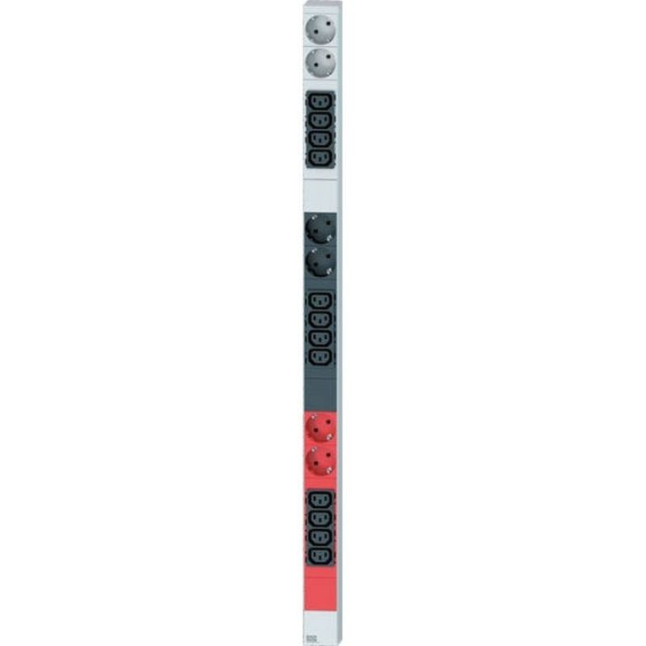 Électrification des bureaux et gestion des câbles - Bachmann - ALU 1U 12xC13 6x Schuko 3 Phases - 800.0110