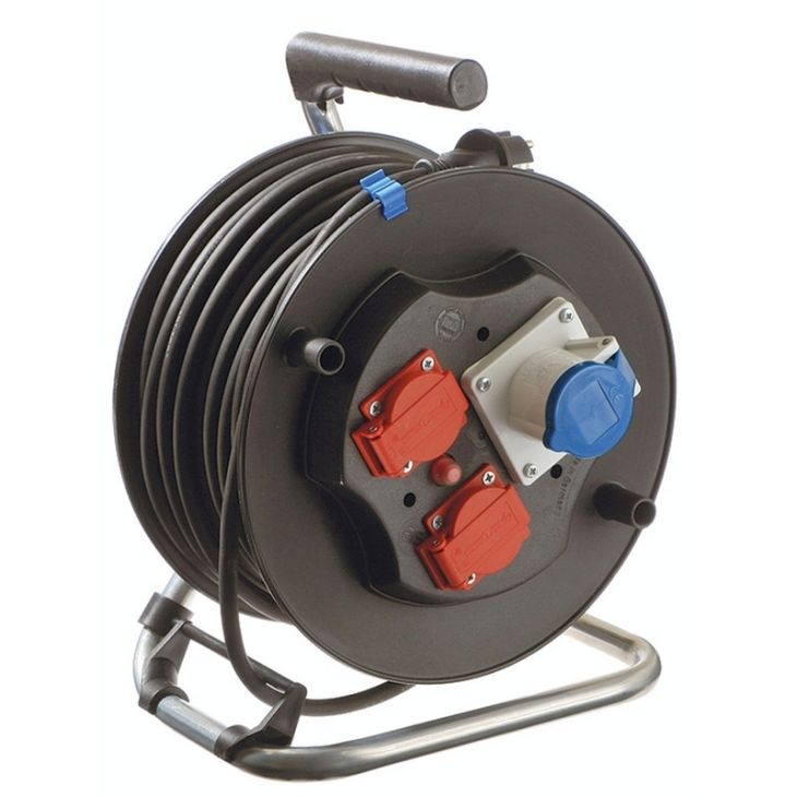 Matériel pour le chantier et l'atelier - Schwabe - Enrouleur de câble Camping 2x230V+1CEE 16A-40m H07RN-F-3G1,5 - 810174