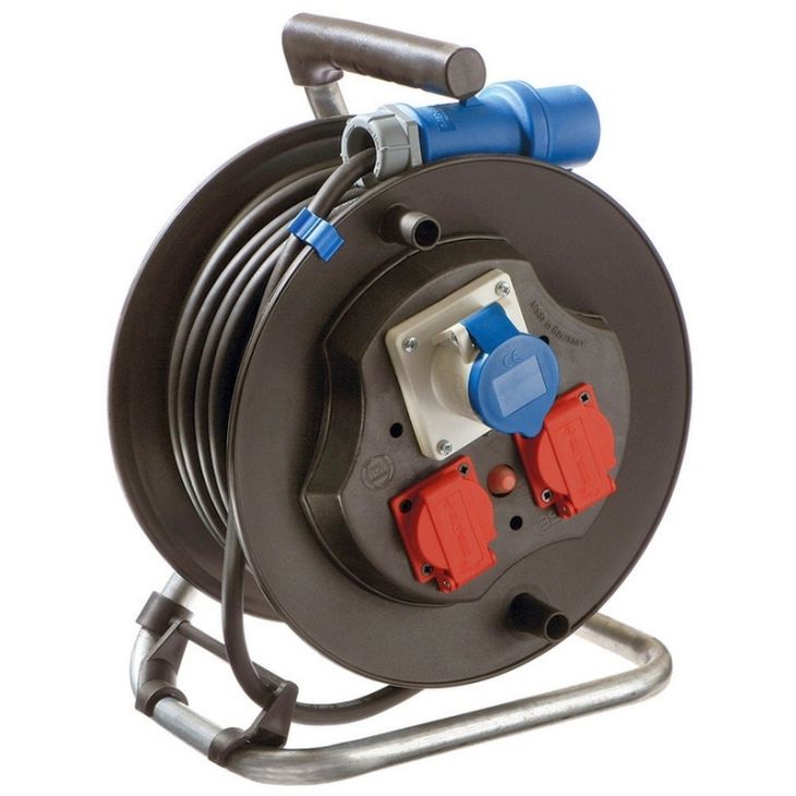 Werf- en werkplaatsmateriaal - Schwabe - Camping CEE-kabeltrommel 285 mm, 25m, H07RN-F3G2,5 - 810176