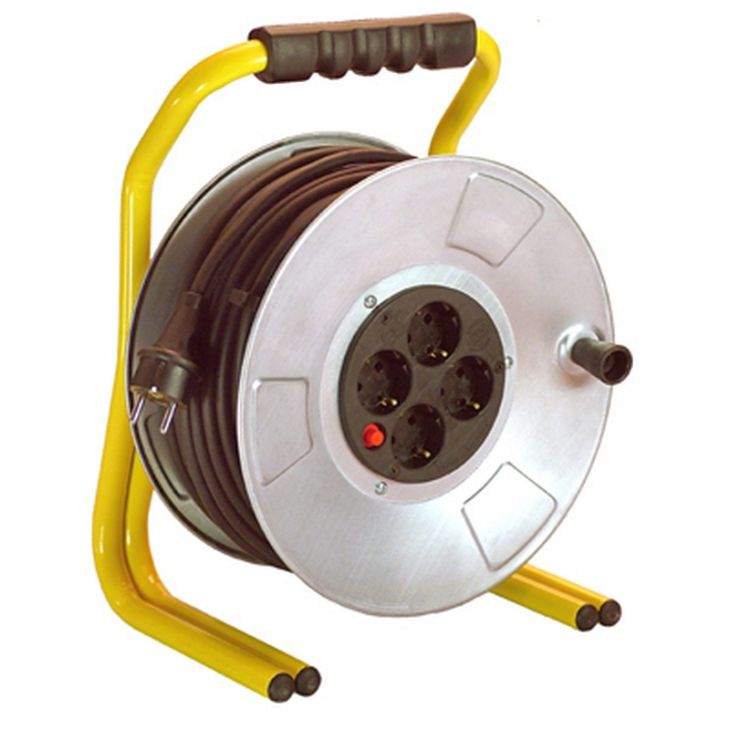 Matériel pour le chantier et l'atelier - Schwabe - Enrouleur de câble PRO Métal. 285mm 50m H07RN-F 3G2,5 - 810712