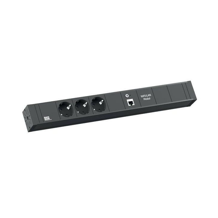 Électrification des bureaux et gestion des câbles - Bachmann - CONNECT LINE BlueNet WiFi 3x prises allemandes, câble 2,0m - 820.012