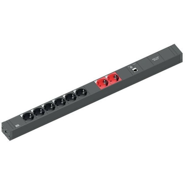 Électrification des bureaux et gestion des câbles - Bachmann - CONNECT LINE BlueNet WiFi 6x prises de courant allemandes interrupteur noir - 820.015