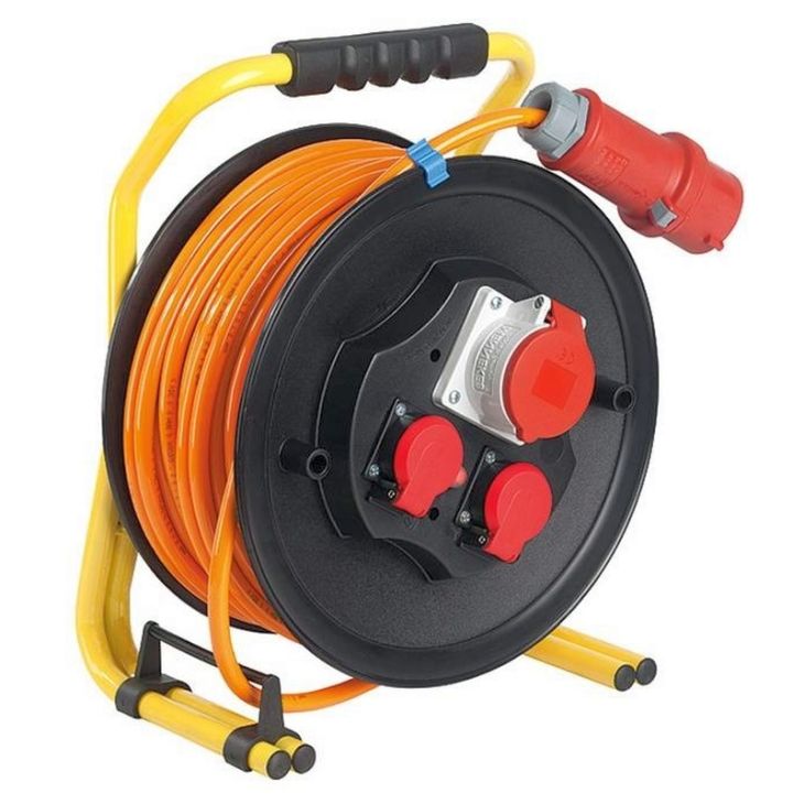 Werf- en werkplaatsmateriaal - Schwabe - PROF-CEE-Kabelhaspel 320mm, 25m,H07BQ-F5G2,5 16A, oranje - 820668