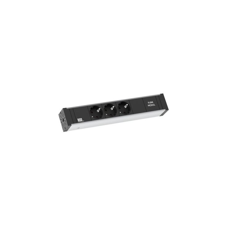 Kantoor elektrificatie en kabelmanagement - Bachmann - CONNECT LINE met radiomodule 868 Mhz 3x Stopcontacten (SHUKO) - 821.008