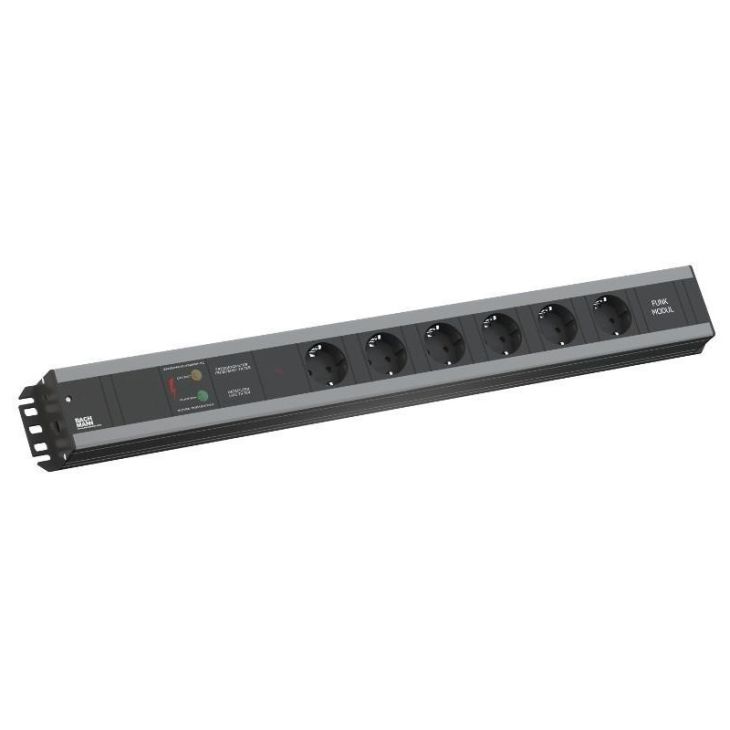 Kantoor elektrificatie en kabelmanagement - Bachmann - CRAFTMAN met radiomodule 868 Mhz 4x Stopcontacten 3x samen schakelbaar met afstandsbediening, 1x permanente spanning zwart (SHUKO) - 821.033