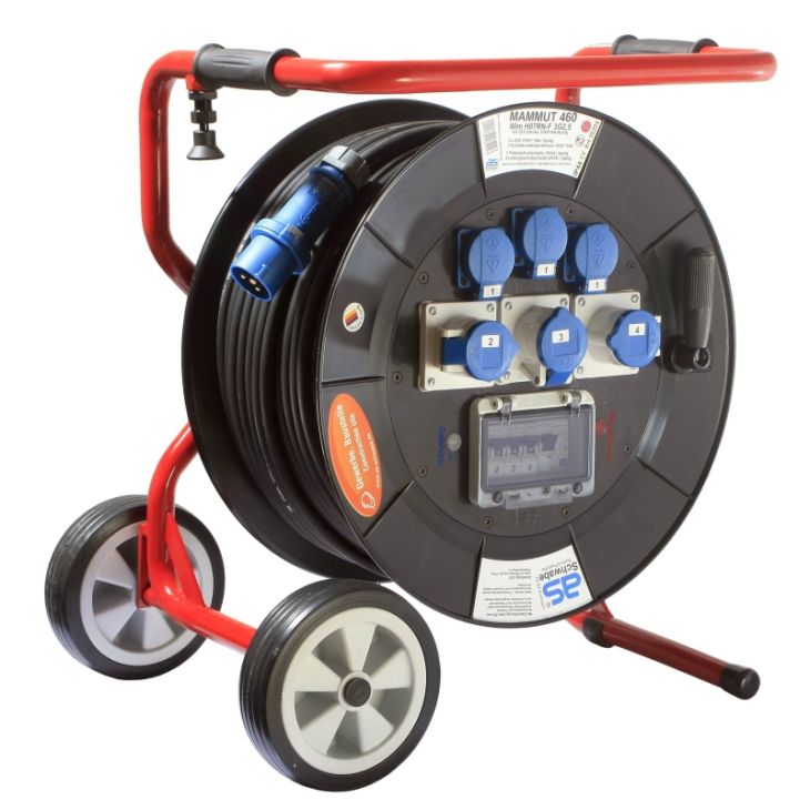 Matériel pour le chantier et l'atelier - Schwabe - MAMMUT 460 80m 3G2.5 avec 3x mono +3x CEE3P 16A + roues - 826204