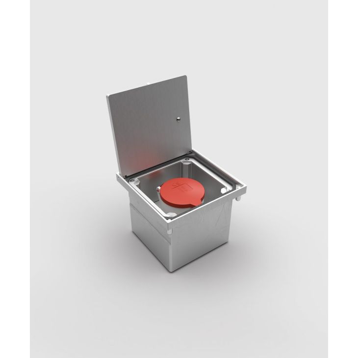 Électrification des bureaux et gestion des câbles - Bodensteckdosen - Boîte de sol 8310A - 1 module (1x CEE 5/16A 400V), Alu EV1 - 8310A-1-3-FR