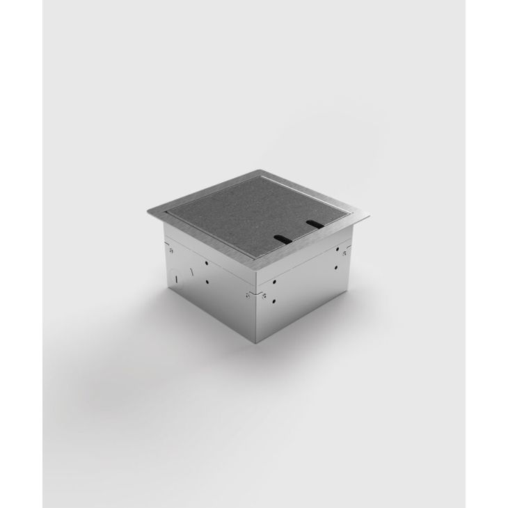 Électrification des bureaux et gestion des câbles - Bodensteckdosen - Boîte de sol 8502BB - modules (2x UTE + 2x CAT6a), avec couvercle recouvrable - 8502BB-3-0-FR