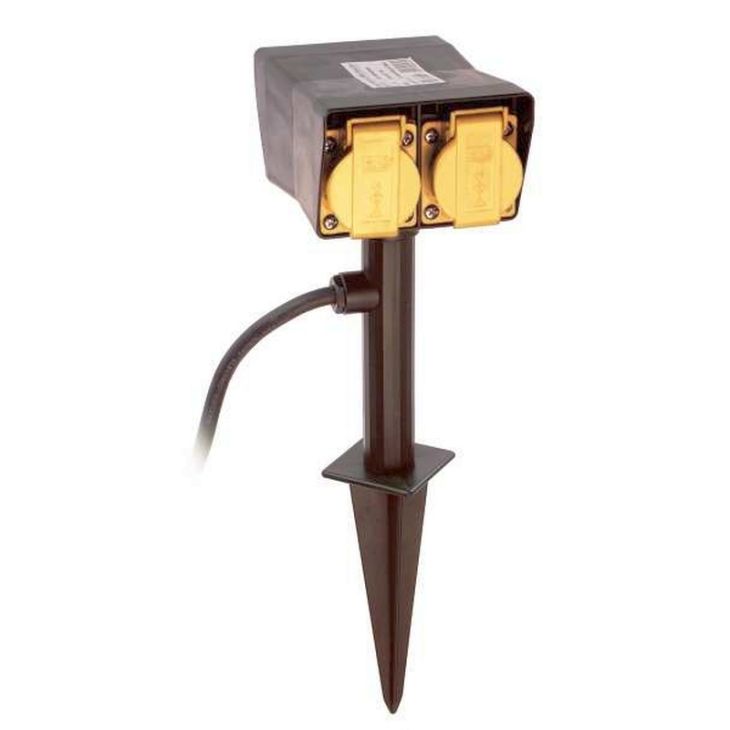 Fiches, interrupteurs et prises de courant - Schwabe - 2 prises avec piquet de terre H05RN-F 3G1,5 (BELGIE) - 860680