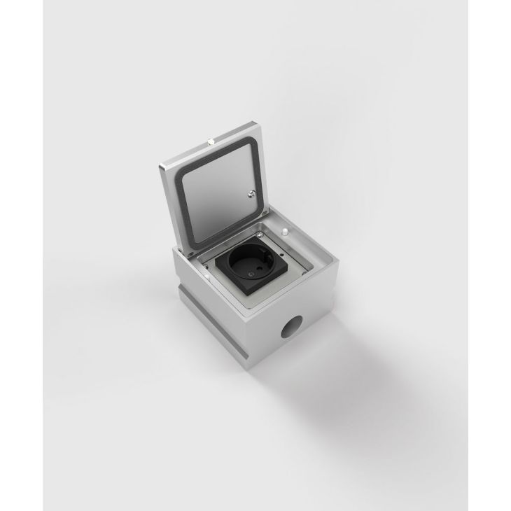 Kantoor elektrificatie en kabelmanagement - Bodensteckdosen - Vloerdoos 8701A - 1 modules (1x CAT6a), Alu EV1 - 8701A-2-3-FR