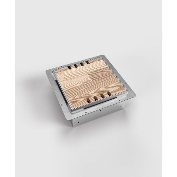 Électrification des bureaux et gestion des câbles - Bodensteckdosen - Boïte de sol 8908H - 8 modules (8x UTE), avec couvercle recouvrable - 8908H-1-0-FR