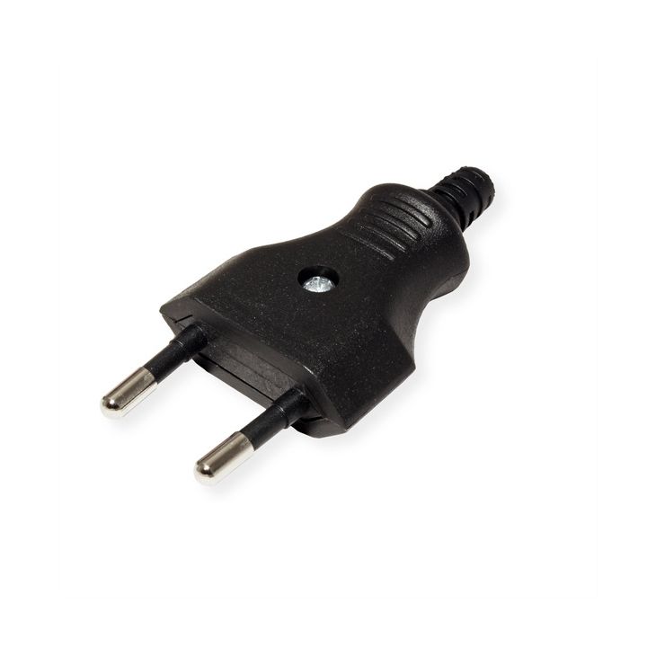 Stekkers, schakelaars en stopcontacten - Bachmann - EuroFlat stekker 2P met schroefaansluiting zwart IP20 - 900.002