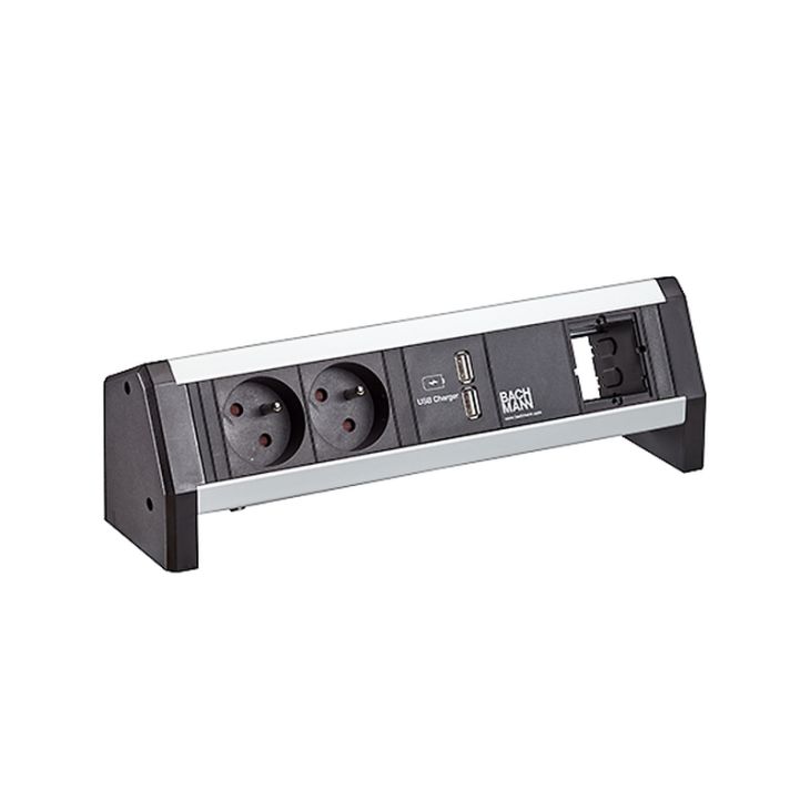 Électrification des bureaux et gestion des câbles - Bachmann - Desk 1 2 UTE 1m GST / USB charger AA / 1frame - 902.0168