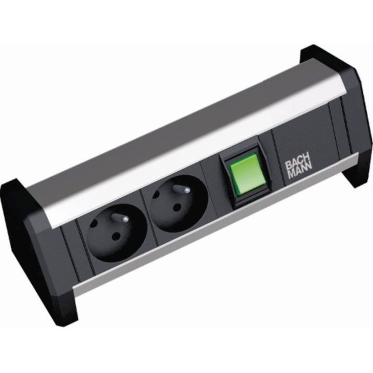 Kantoor elektrificatie en kabelmanagement - Bachmann - DESK1 2 modulen (2xUTE + 1x Schakelaar) - 902.1231