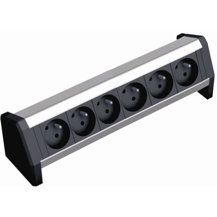Kantoor elektrificatie en kabelmanagement - Bachmann - DESK1 6 modulen (6x UTE) Alu met GST18i3 - 902.159