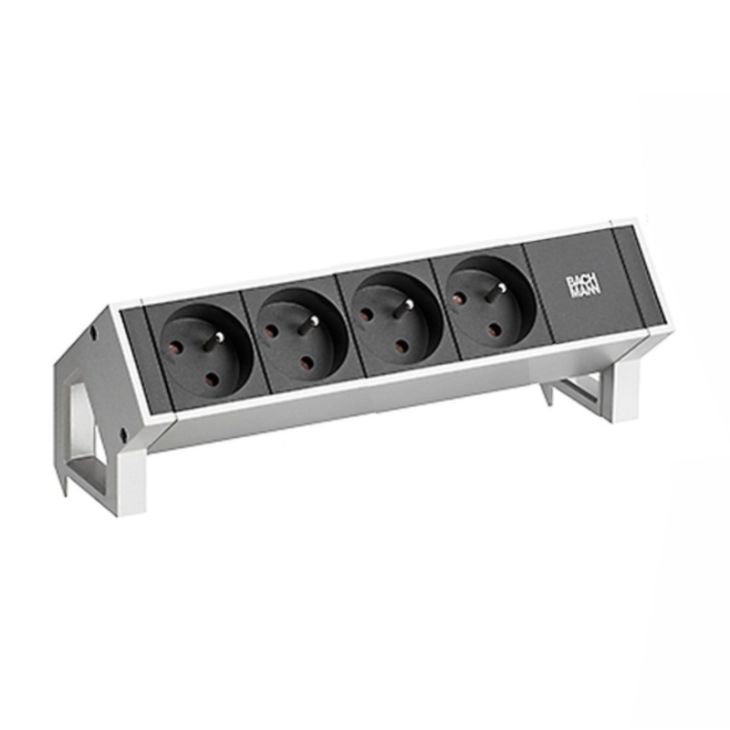 Kantoor elektrificatie en kabelmanagement - Bachmann - DESK2 4 modulen (4x UTE)wit RAL9010 met GSTin - 902.3673