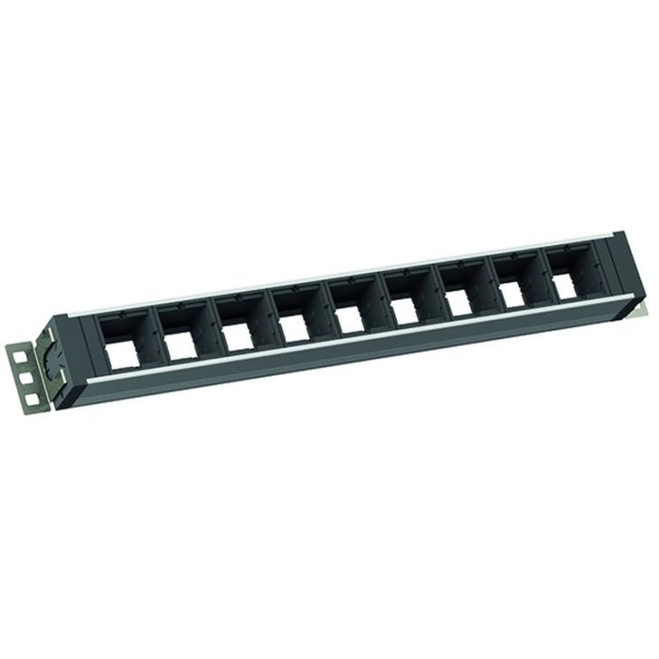Kantoor elektrificatie en kabelmanagement - Bachmann - Universal 19" 1,5U Power Strip 9x Cover voor Custom modulen zwart - 903.003