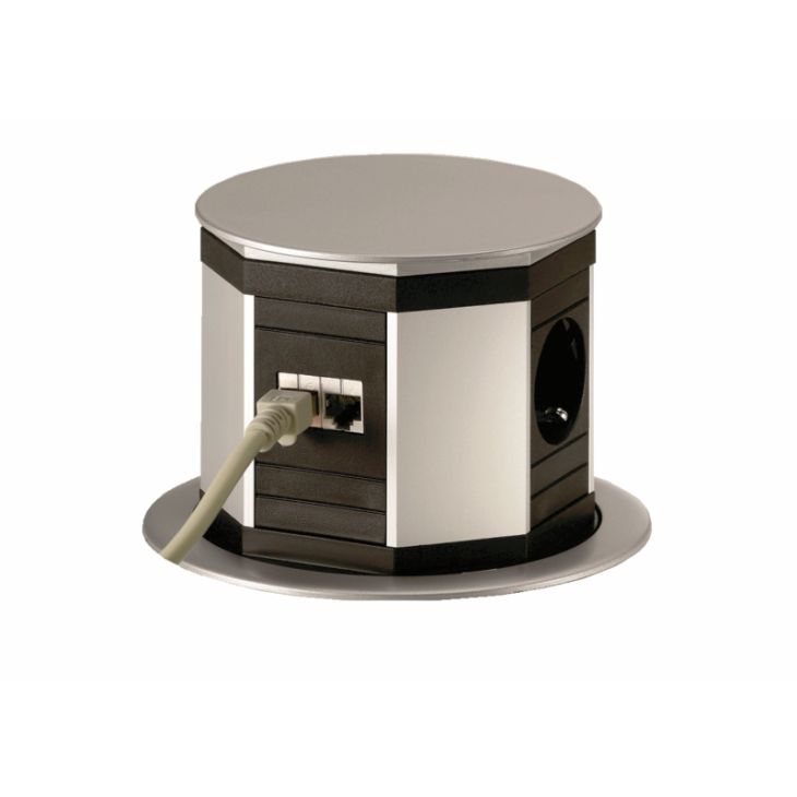 Électrification des bureaux et gestion des câbles - Bachmann - LIFT 1x UTE 2x RJ45 CAT6 1x VGA 1x HDMI - 904.077