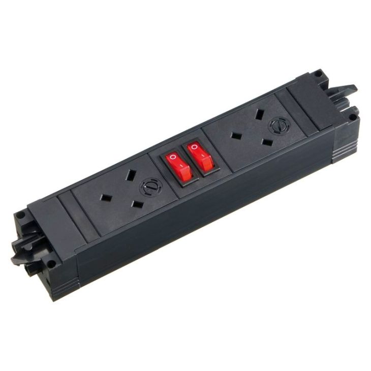 Électrification des bureaux et gestion des câbles - Bachmann - STEP BASE 2x UK 45ø fused 2x Schalter GST18 - 906.0059
