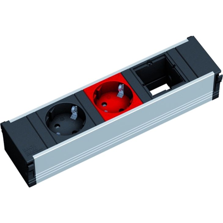 Électrification des bureaux et gestion des câbles - Bachmann - CONI 1x Schuko 1x Schuko rouge 1xMod.Vide (912.023) - 912.023