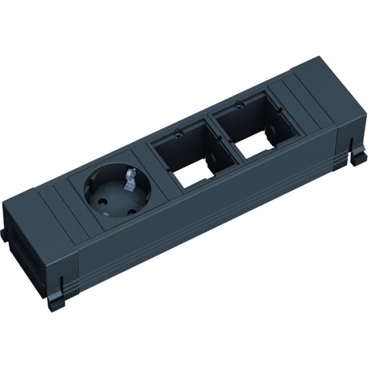 Électrification des bureaux et gestion des câbles - Bachmann - POWER FRAME 1xSchuko 2xcover-916,061 - 916.061